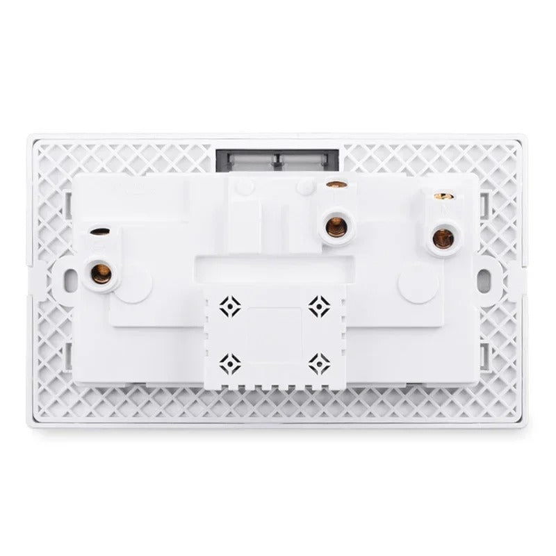 13A UK Double Socket Switch – Tempered Glass Panel