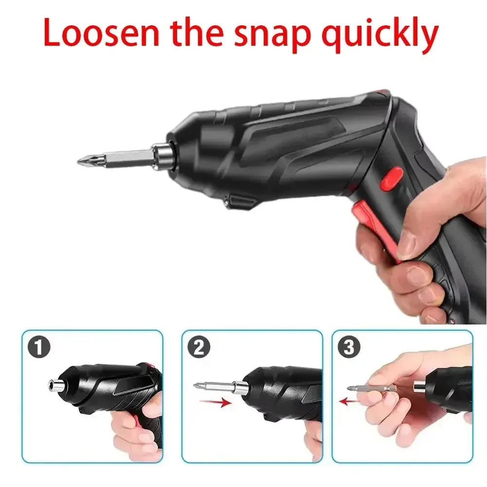 47pcs Rechargeable 36V Cordless Electric Screwdriver Kit with Lithium Battery Folding Power Tool for Home DIY Repairs