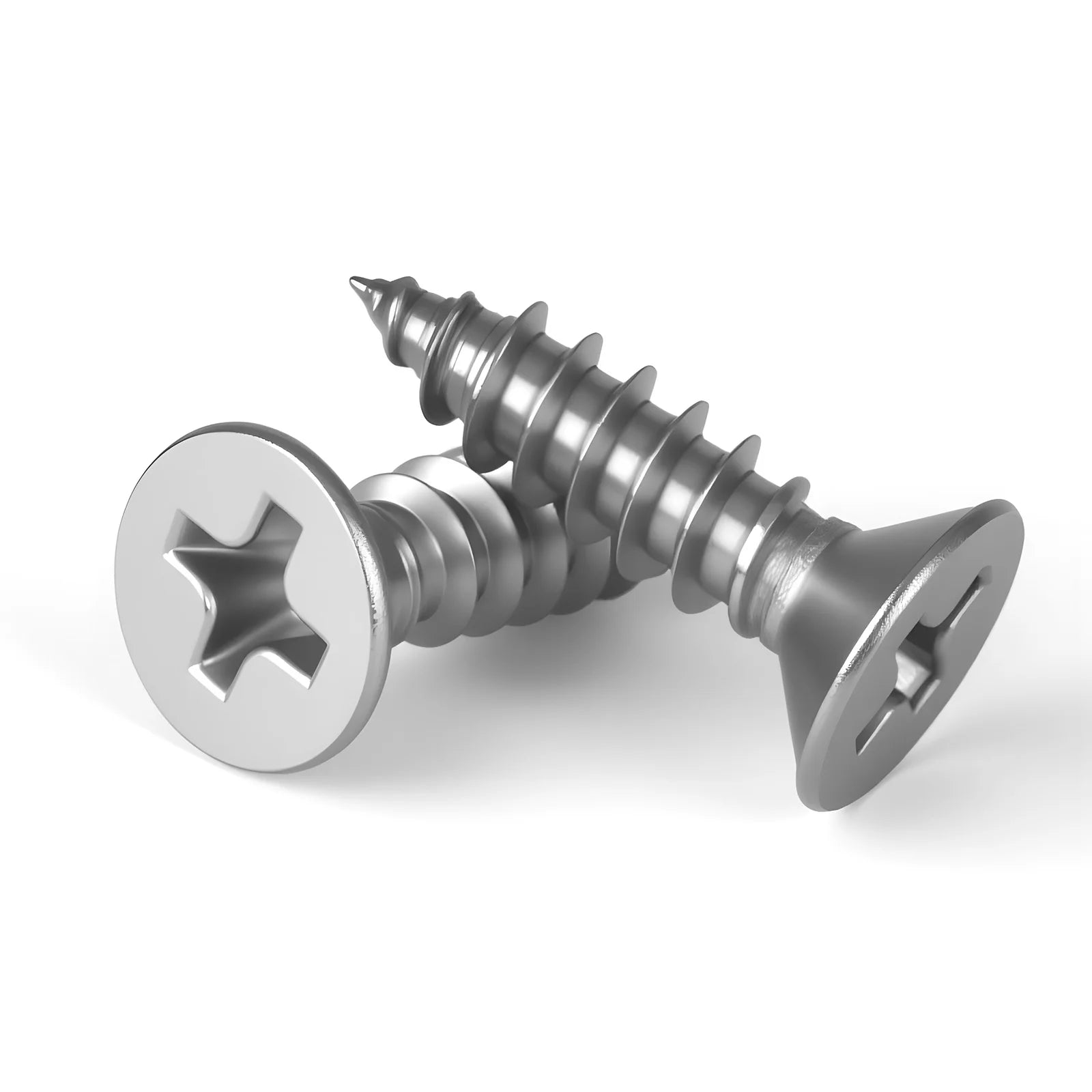 304 Stainless Steel Cross Recessed Countersunk Flat Head Tapping Screws Wood Self-tapping Phillips Furniture Screw M1.2/1.4-M8