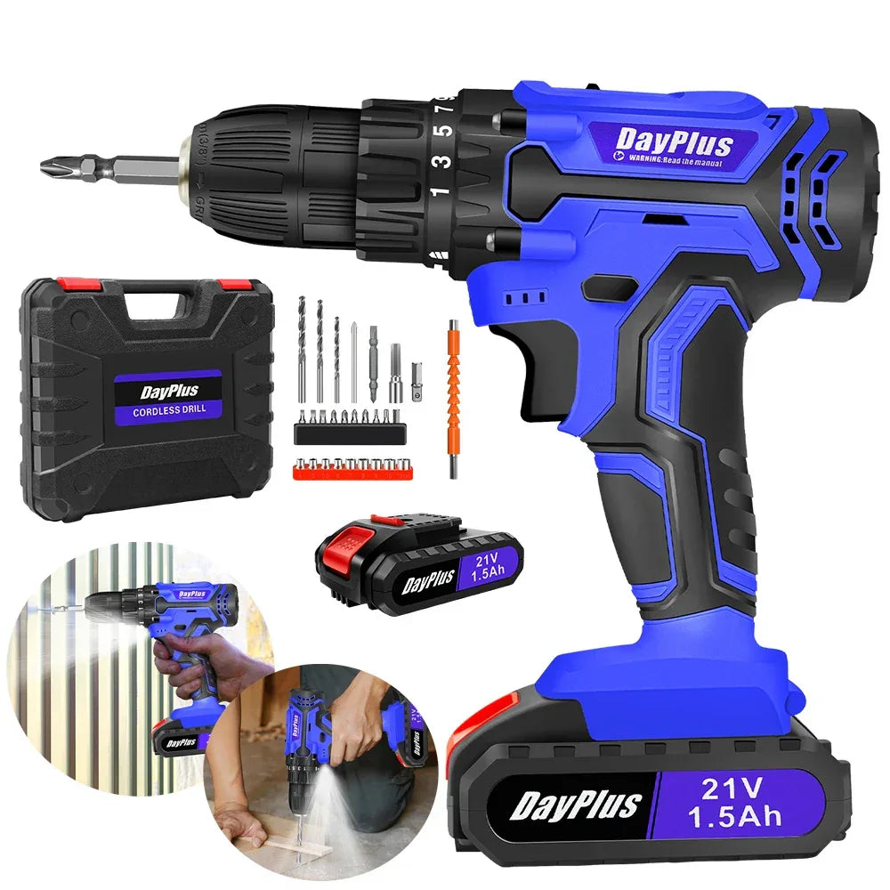 Cordless Drill & Electric Screwdriver Kit – 45Nm DIY Home & Garden UK