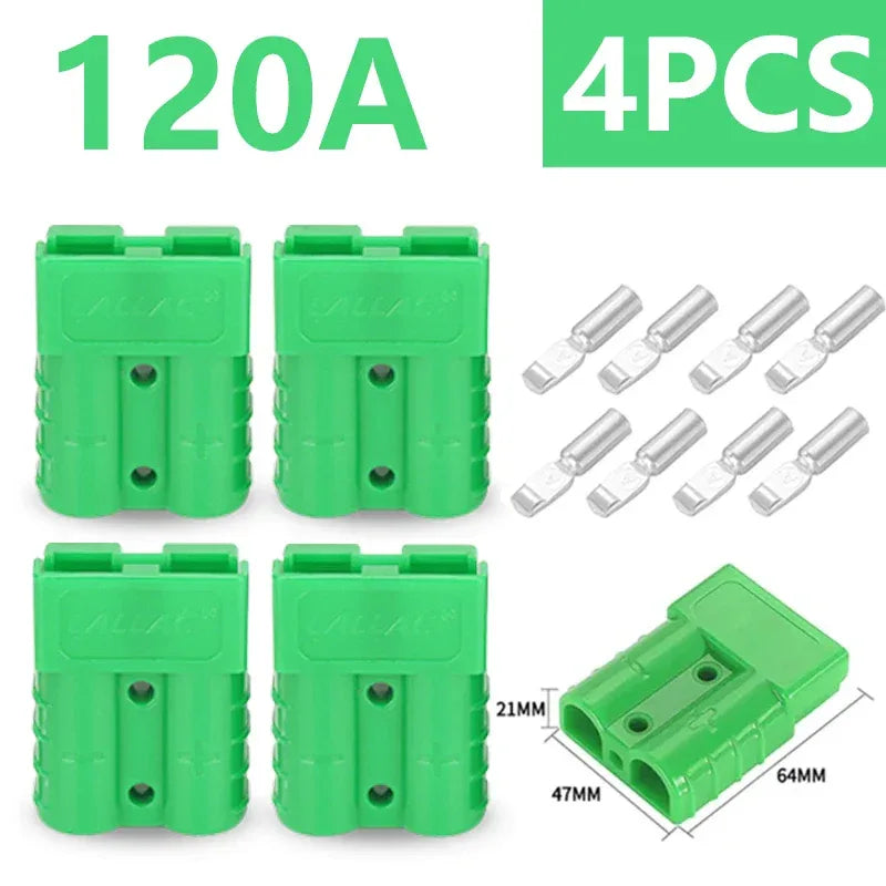 4Pcs/2Pairs Anderson Plug Connector 50A/120A Battery Charging Plug Anderson Connectors Plug High Current