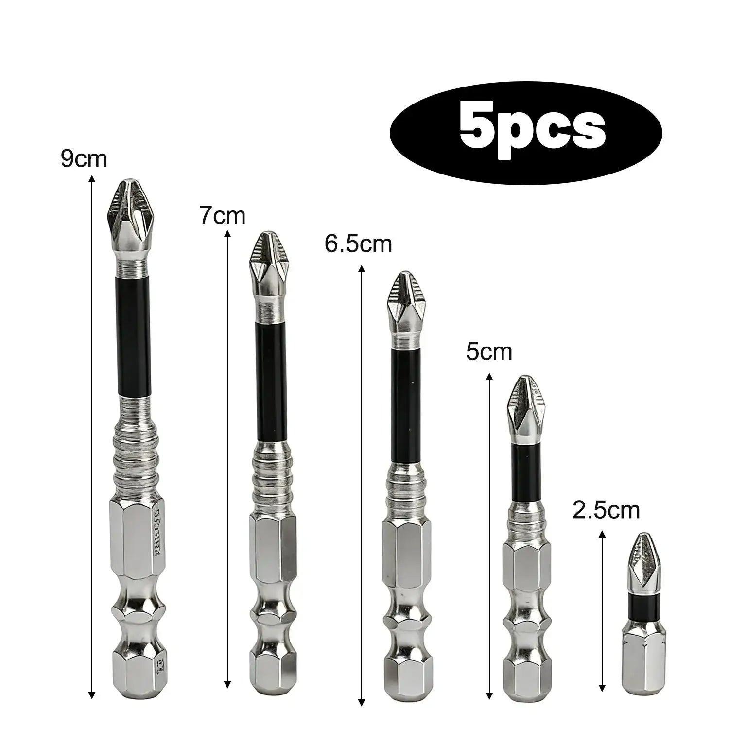 25/50/65/70/90/150mm K5 Magnetic Screwdriver Drill Bit Phillip Head Impact Driver Electric Screwdriver Non-slip Resistant Drills