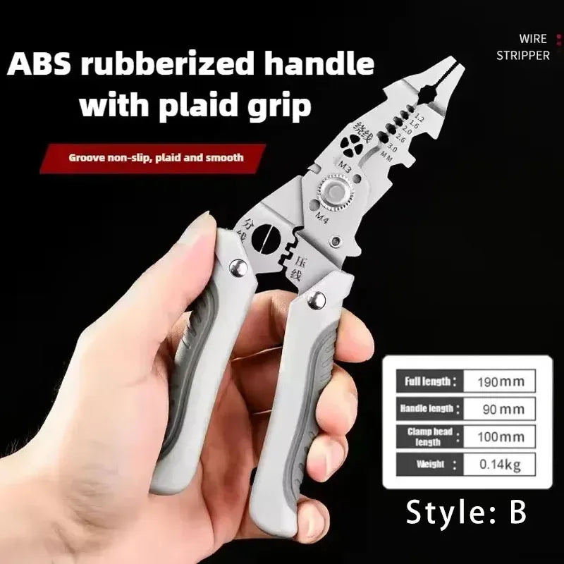 Electrician Wire Stripper & Cable Cutter – Multifunctional Crimping Pliers UK