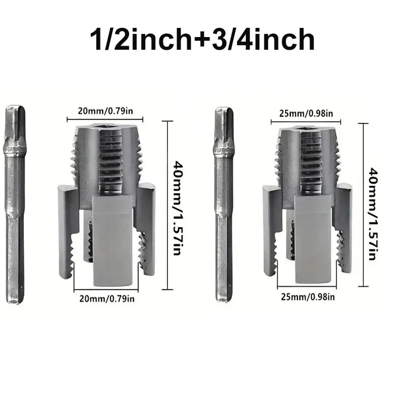 Electric Drill Pipe Threading Tool – Integrated PPR Thread Opener for 1/2” & 3/4” Pipe Repair