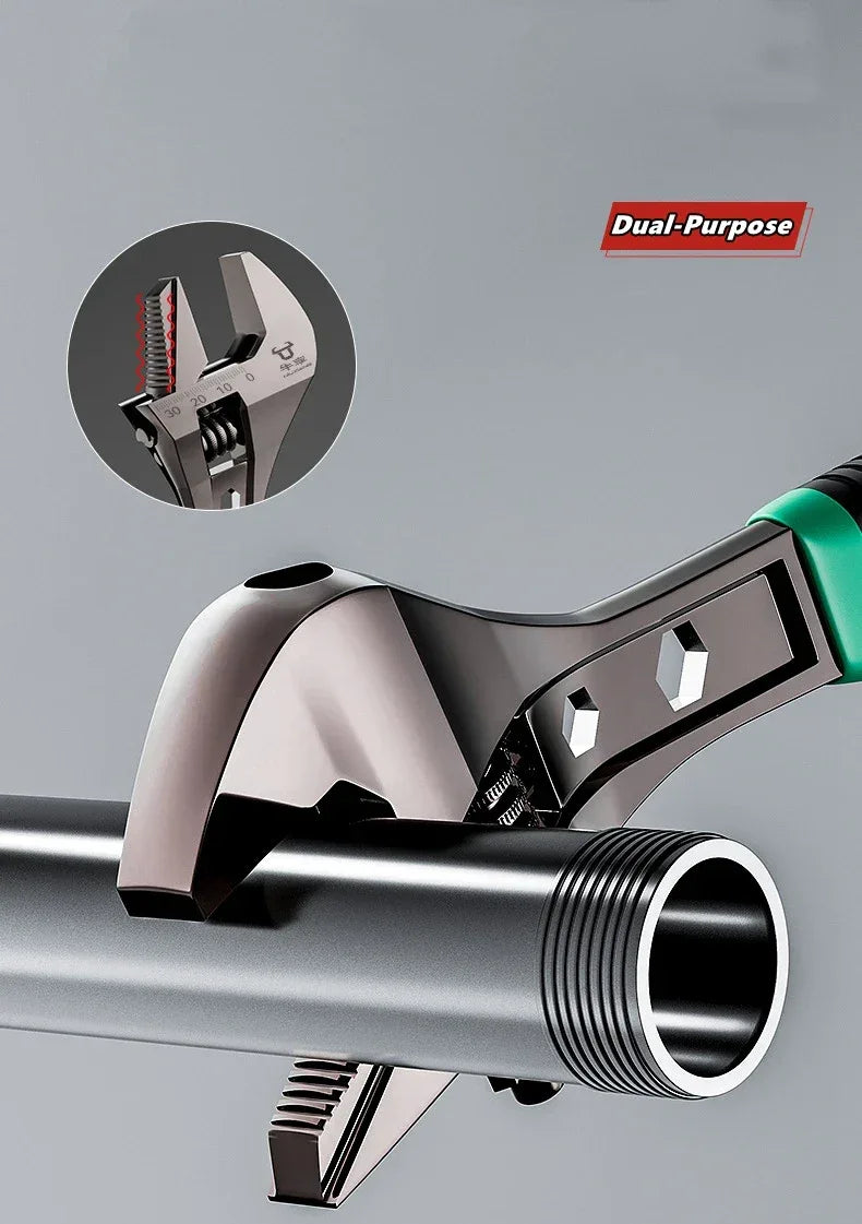 8/10/12 inch Adjustable Wrench Wide Opening Chrome Vanadium Alloy Universal Spanner with Scale Marked for Bathroom Pipe Tool