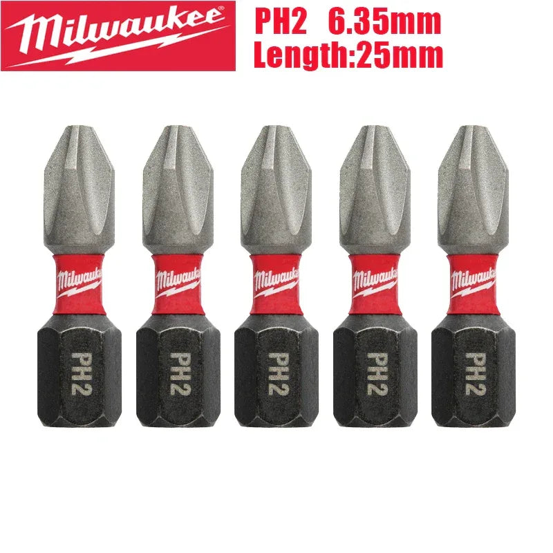 Milwaukee Original PH2 Drill Bits 63.5mm – High-Speed Steel Screwdriver Heads with Magnetism