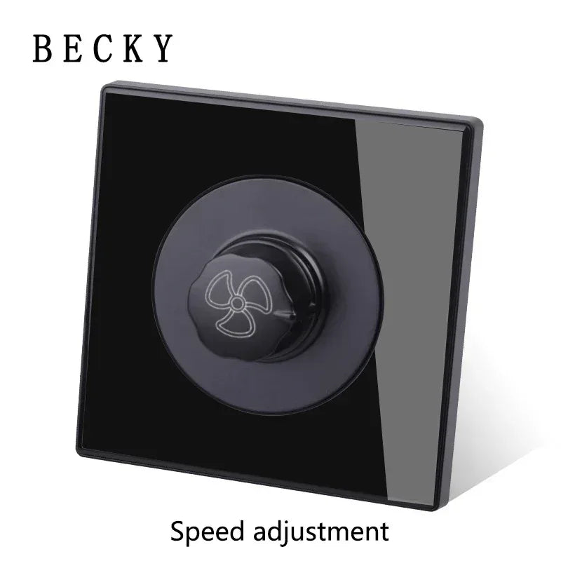 Black Glass Wall Switch & Socket Panel – EU/UK Standard with USB, TV/SAT/Network Ports, Modern Sliding Design