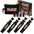 (10-30 PSI) 4 PCS Adjustable Auto-Stop Tire Deflator Valve Kit  4x4 Screw-on Tyre Air Down Tool for Vehicles Motorcycle Offroad