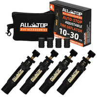 (10-30 PSI) 4 PCS Adjustable Auto-Stop Tire Deflator Valve Kit  4x4 Screw-on Tyre Air Down Tool for Vehicles Motorcycle Offroad
