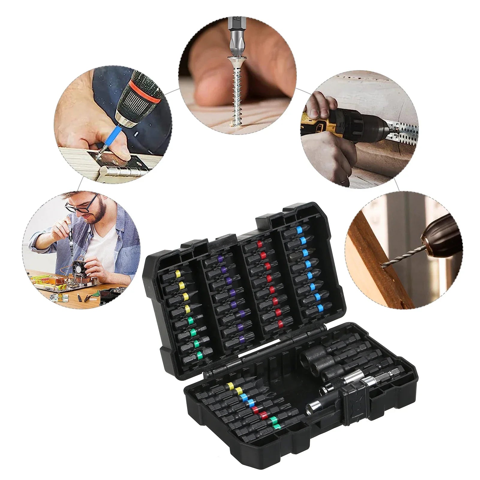 15PCS Drill Bit Set Screwdriver Bit Set Impact Driver Bit Set for Wood, Metal Steel and Security Screwdriver Bits for Power Tool