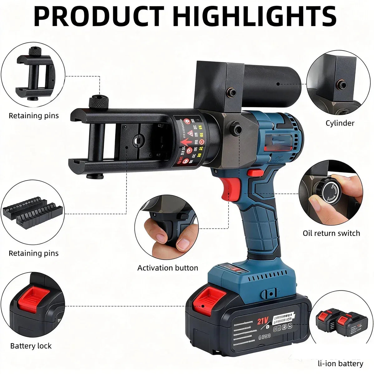 heavy duty wire crimping tool with ergonomic design for technicians