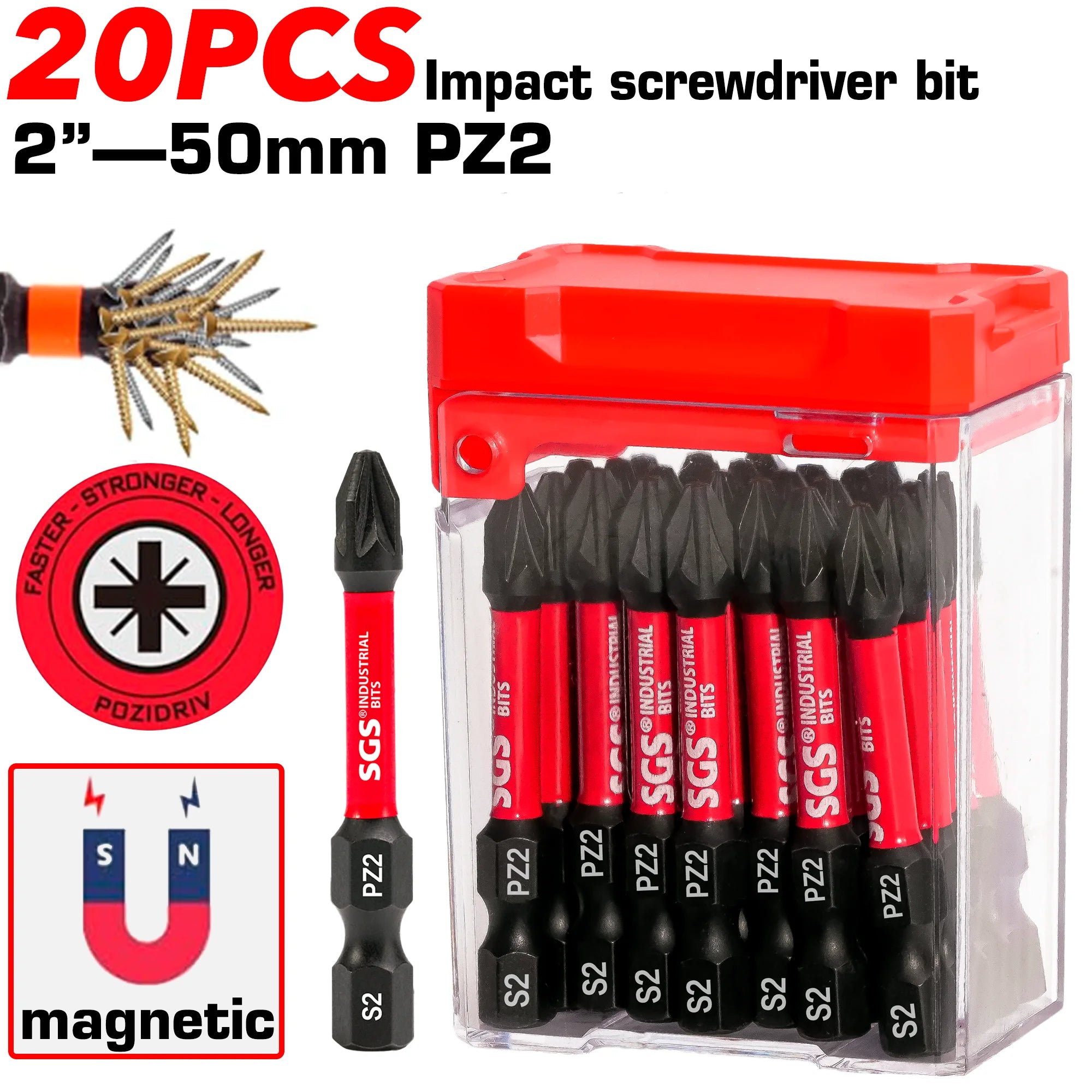 10/20 Pieces of Strong Magnetic Impact-Resistant Pz2 Screwdriver Bit Set, 50mm S2 Steel, Non-Slip High Hardness Tip, Special Tools for Home Renovation/Decoration