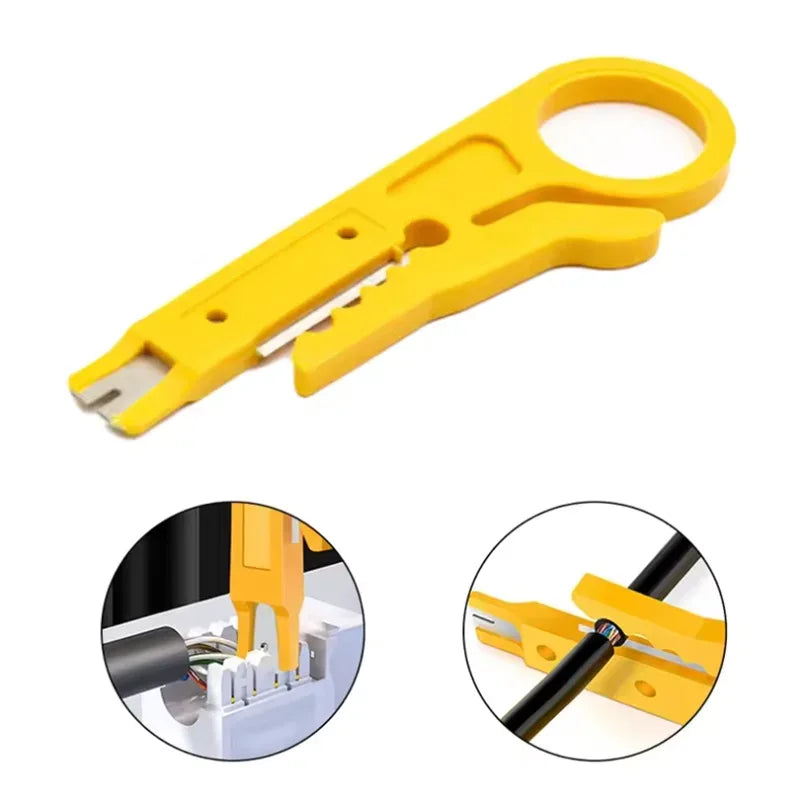 mini portable wire stripper cutter and punch down tool for network cables