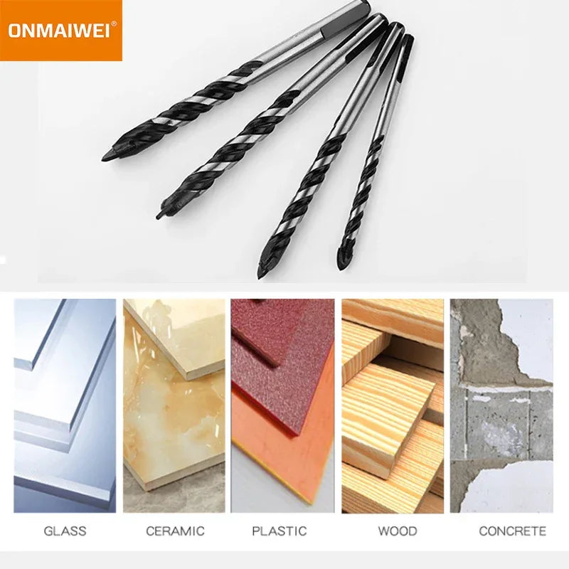 3-12mm Threaded Triangle Tungsten Steel Wall Tile Concrete Drilling Bit Household Marble Overlord Diamond Hand Electric Drill