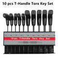 10-Piece T-Handle Hex Key Set – Metric & Inch Allen Wrenches with Storage Stand