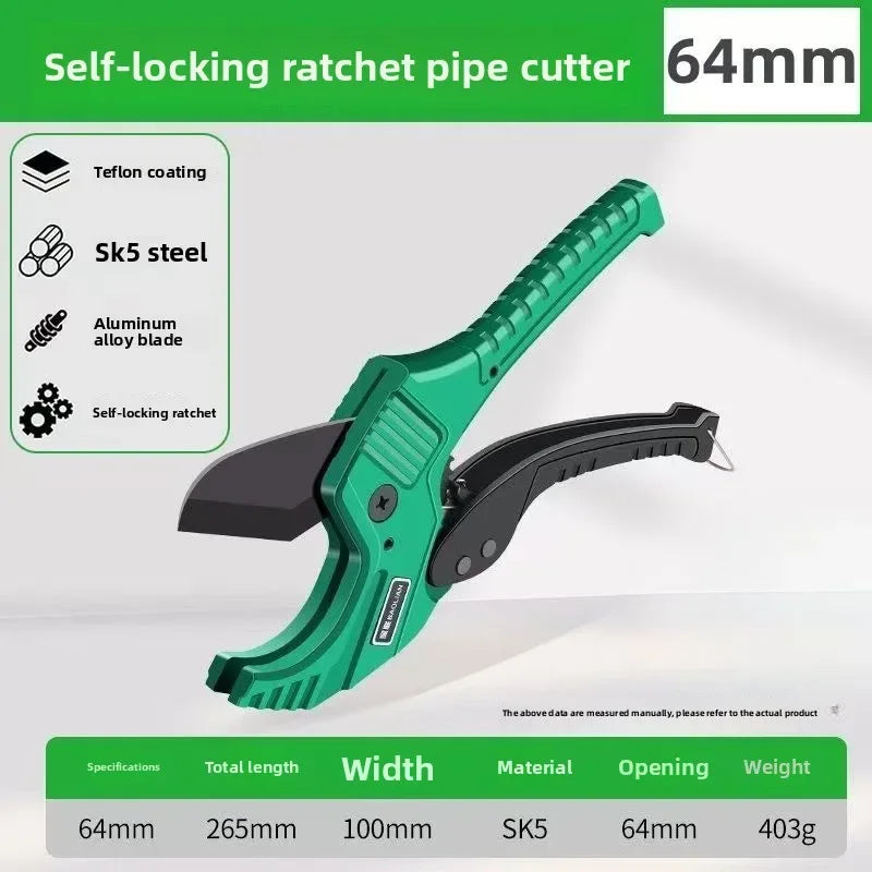 Heavy-Duty Pipe Cutter 32-42MM – SK5 Ratchet Scissors for PVC, PU, PP & PE Hoses