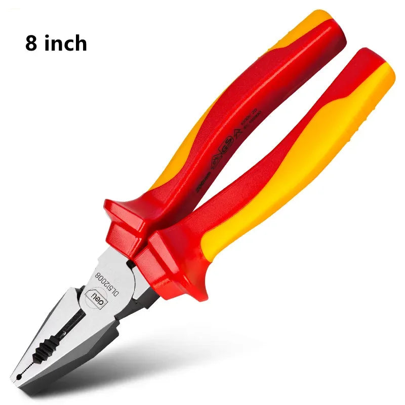 Deli 1000V VDE Insulated Pliers – Diagonal, Long Nose & Wire Cutter
