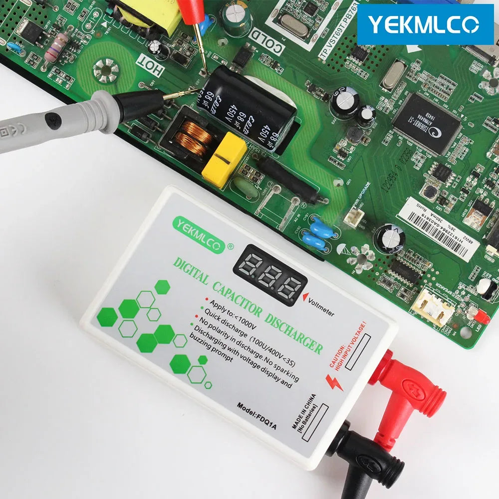 Capacitor voltage discharger 10-1000V safe discharge device