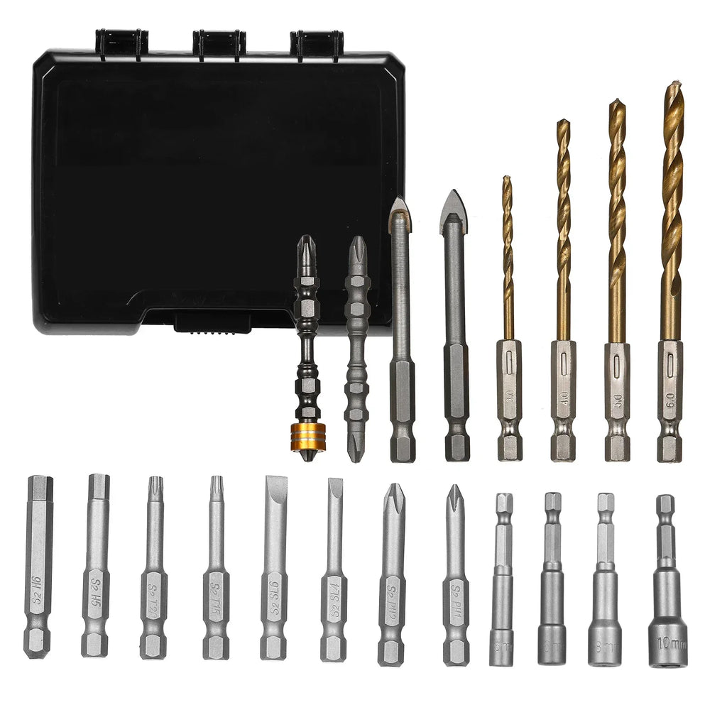 15PCS Drill Bit Set Screwdriver Bit Set Impact Driver Bit Set for Wood, Metal Steel and Security Screwdriver Bits for Power Tool
