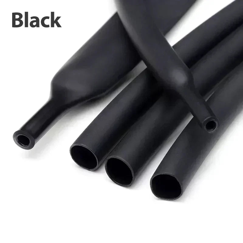100 Meters/10M 3:1 Heat Shrink Tube Black with Glue Polyolefin Shrinking Assorted Ratio Adhesive Wire Cable Sleeving Tubing