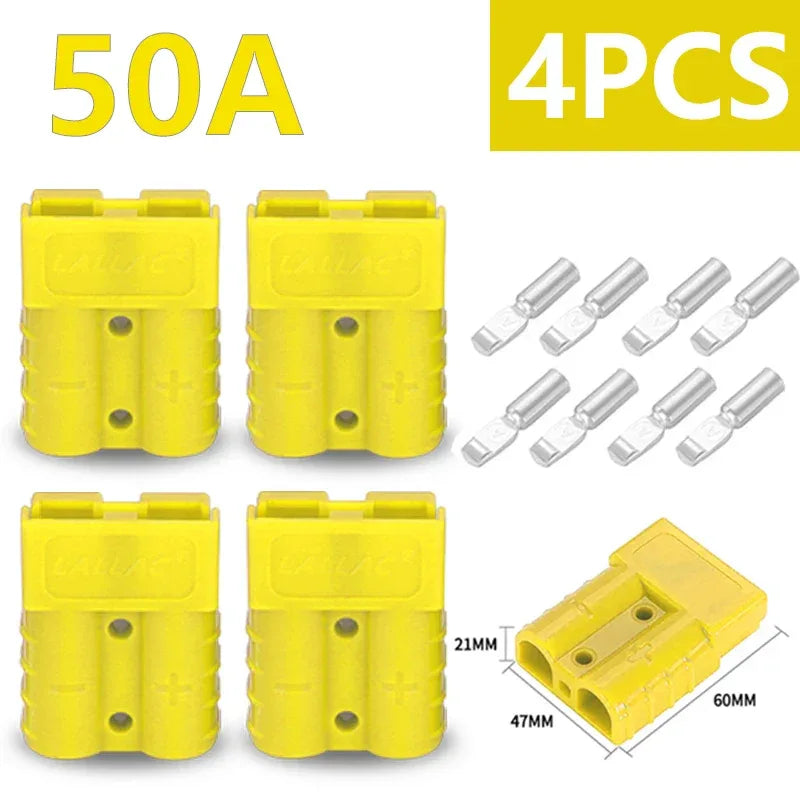 4Pcs/2Pairs Anderson Plug Connector 50A/120A Battery Charging Plug Anderson Connectors Plug High Current