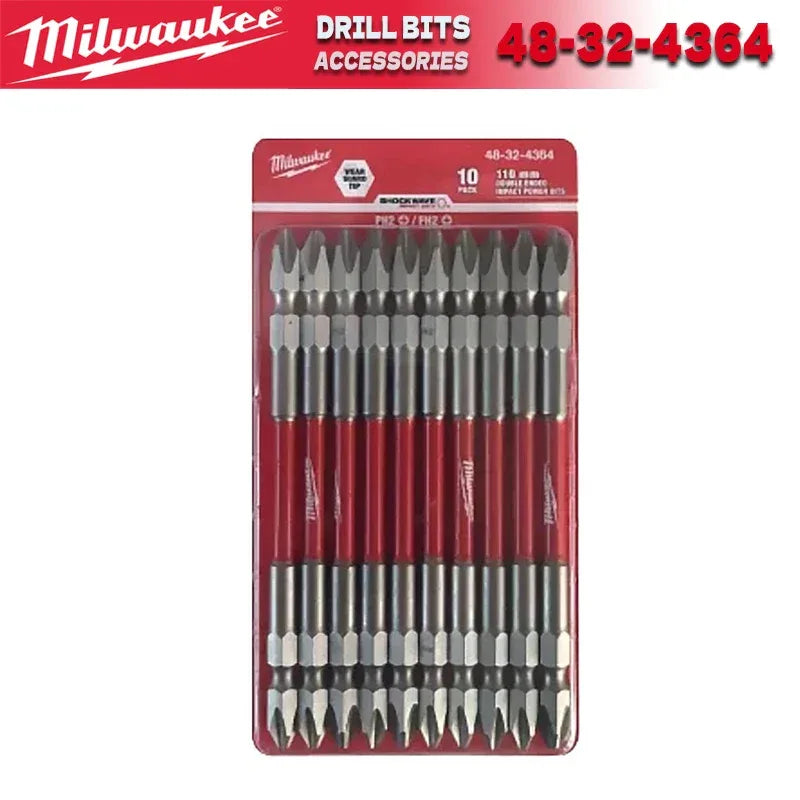 Milwaukee 48-32-4364D Impack Double End Bits PH2 110mm 10PC Power Bit Set