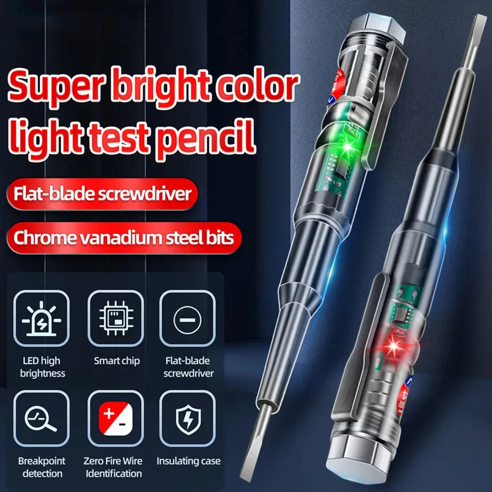 Intelligent Voltage Detector Pen 24-500V – Non-Contact Electrical Circuit Tester Screwdriver