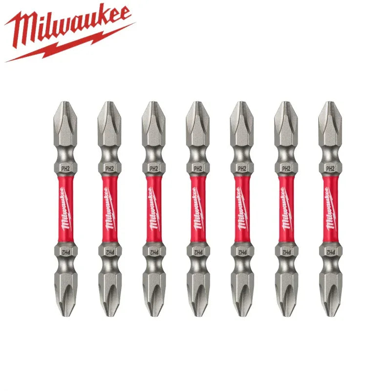 MILWAUKEE 48-32-4361PS SHOCKWAVE 8 Pieces Impact Duty 65MM PH2/PH2 Double Ended Power Drill Bits Impact Drill Accessories