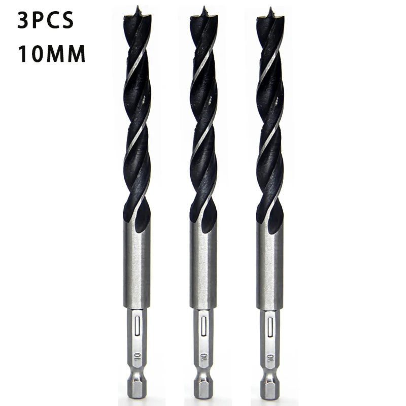 3/5pcs 3 4 5 6 7 8 10mm Quick Change Metal Tools 1/4" Hex Shank Wood HCS Drill Bit Set Round handle