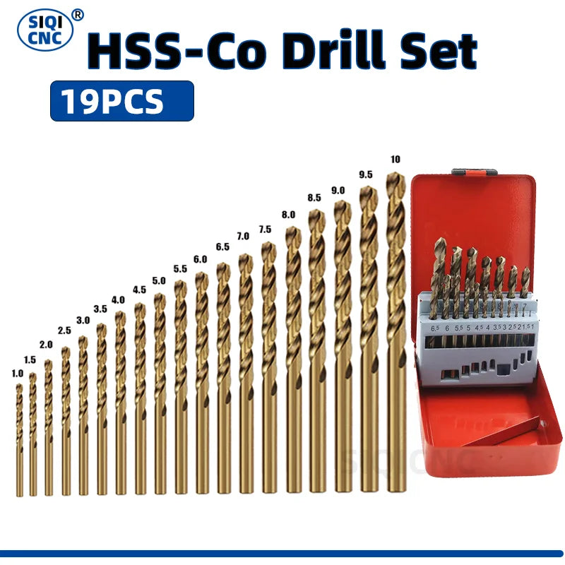 Cobalt HSS M35 Twist Drill Bit Set for Metal & Stainless Steel