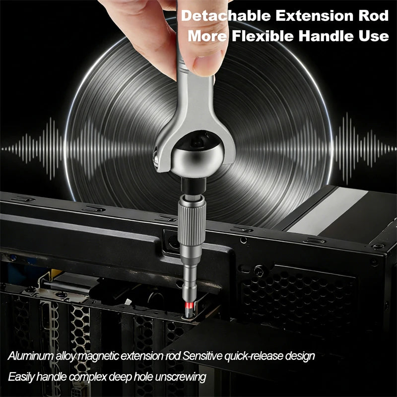 2026 New Ratchet Screwdriver Set Magnetic Wrench Semi-automatic Multi-purpose Sleeve Toolbox Bicycle Repair Tools DIY Tools Kit