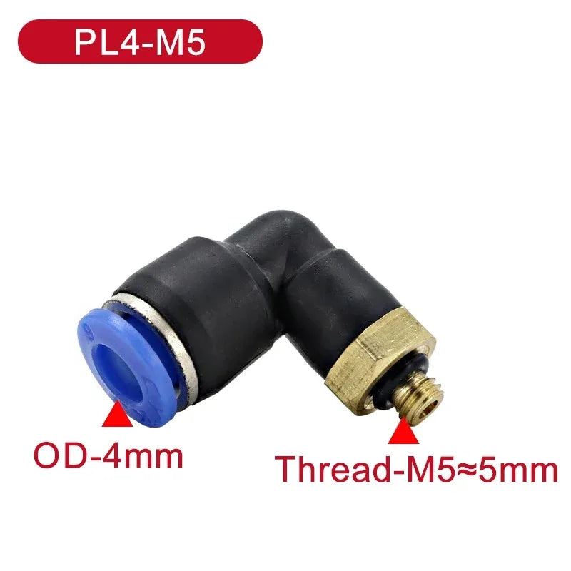 5Pcs SL Water Air Hose Pneumatic Air Connector 1/8 "1/4" 3/8 "1/2" Male Thread Elbow Pneumatic Fitting 4/6/8/10/12mm