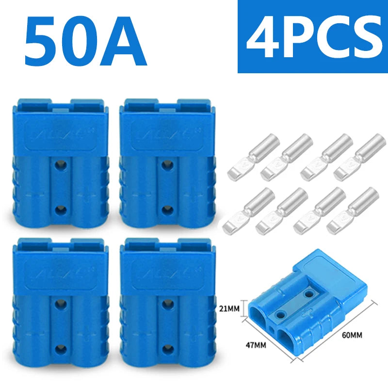 4Pcs/2Pairs Anderson Plug Connector 50A/120A Battery Charging Plug Anderson Connectors Plug High Current