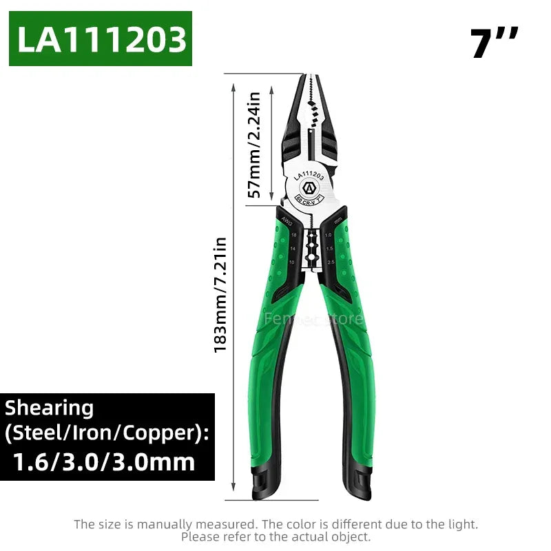 LAOA 7 inch Multifunction Wire Stripper – Wire Cutter, Long Nose & Diagonal Pliers