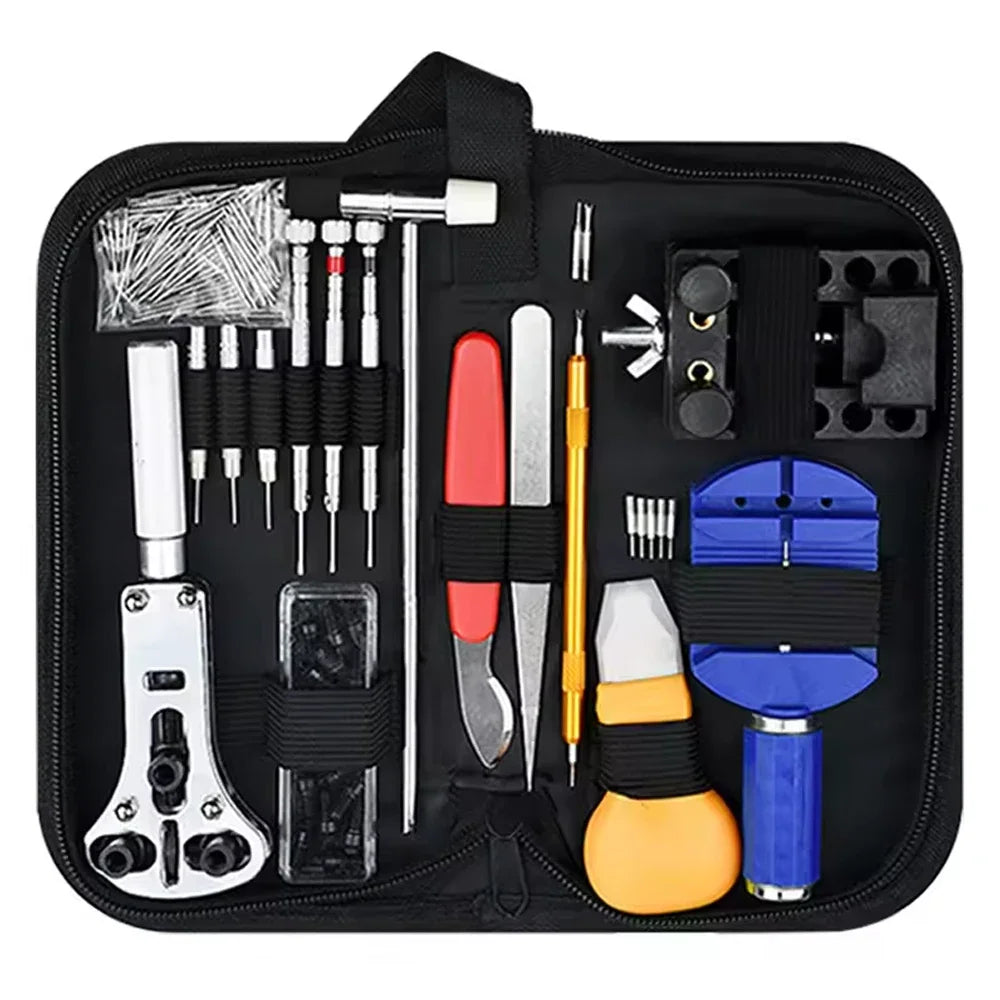 147 Parts Watch Repair Tool Kit for Disassembly Installation Maintenance Adjusting Straps Replacing Batteries