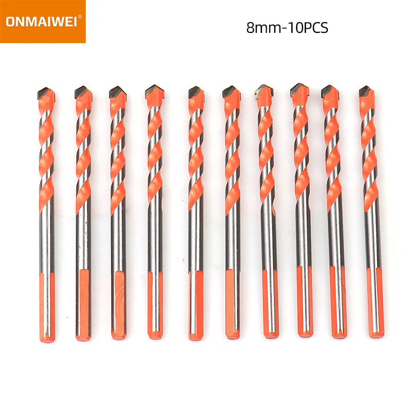 3-12mm Threaded Triangle Tungsten Steel Wall Tile Concrete Drilling Bit Household Marble Overlord Diamond Hand Electric Drill