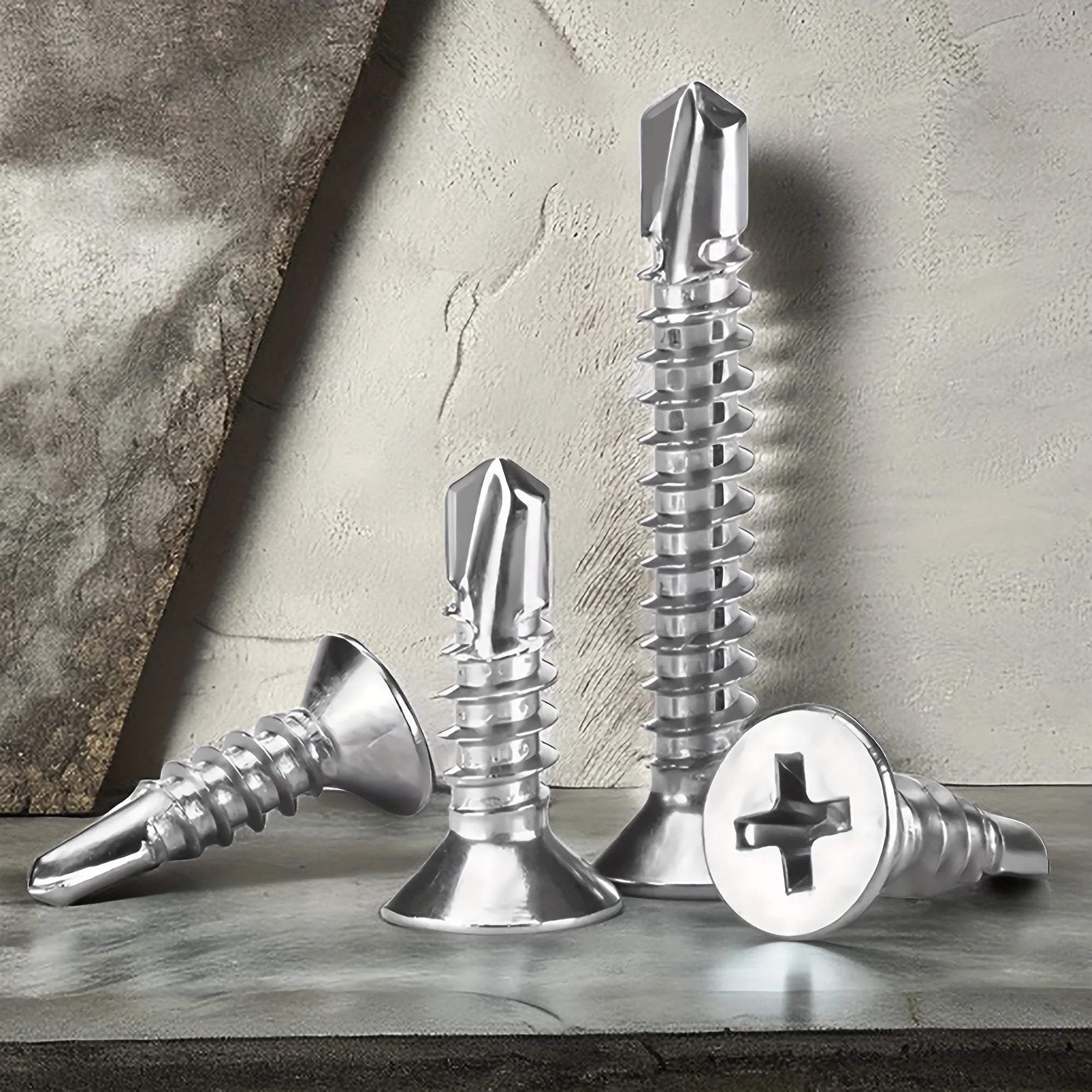 250pcs Stainless Steel Cross Round Head With Pad Self Drilling Self Tapping Screw