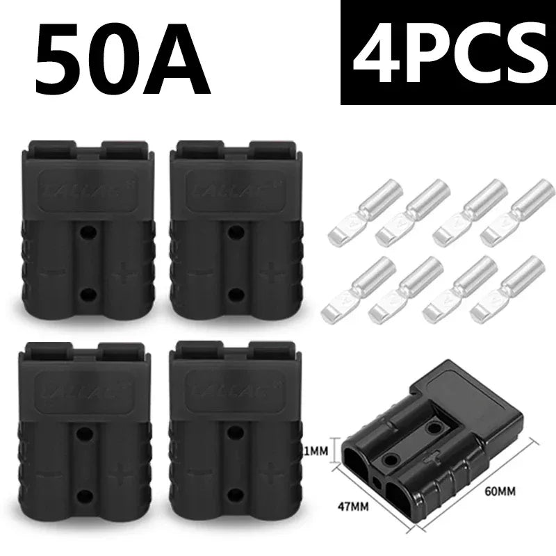 4Pcs/2Pairs Anderson Plug Connector 50A/120A Battery Charging Plug Anderson Connectors Plug High Current