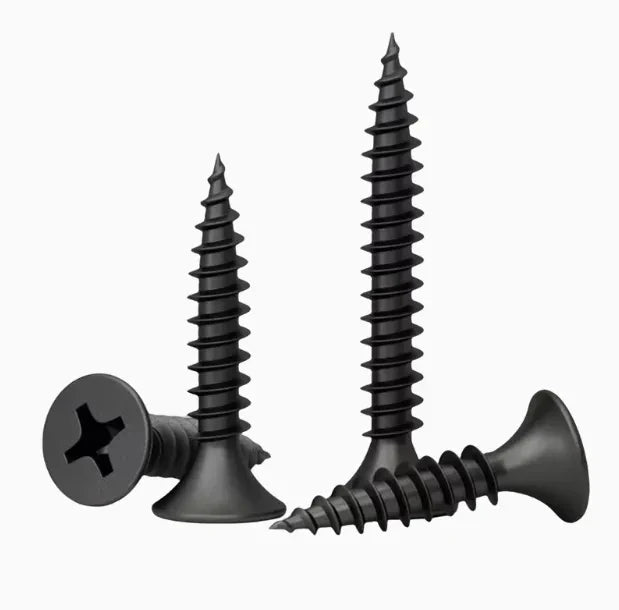 1 box/0.5kg lot drywall screw Cross Countersunk Flat Head Self-tapping Screw M3.5 Black Carbon Steel Phillips woodworking screw