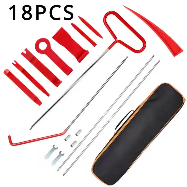 21/18PCS Car Door Tool Kit Inflatable Air Pump Auto Window Door Open Fixing Gripper Tools Long Reach Kits with Carrying Bag