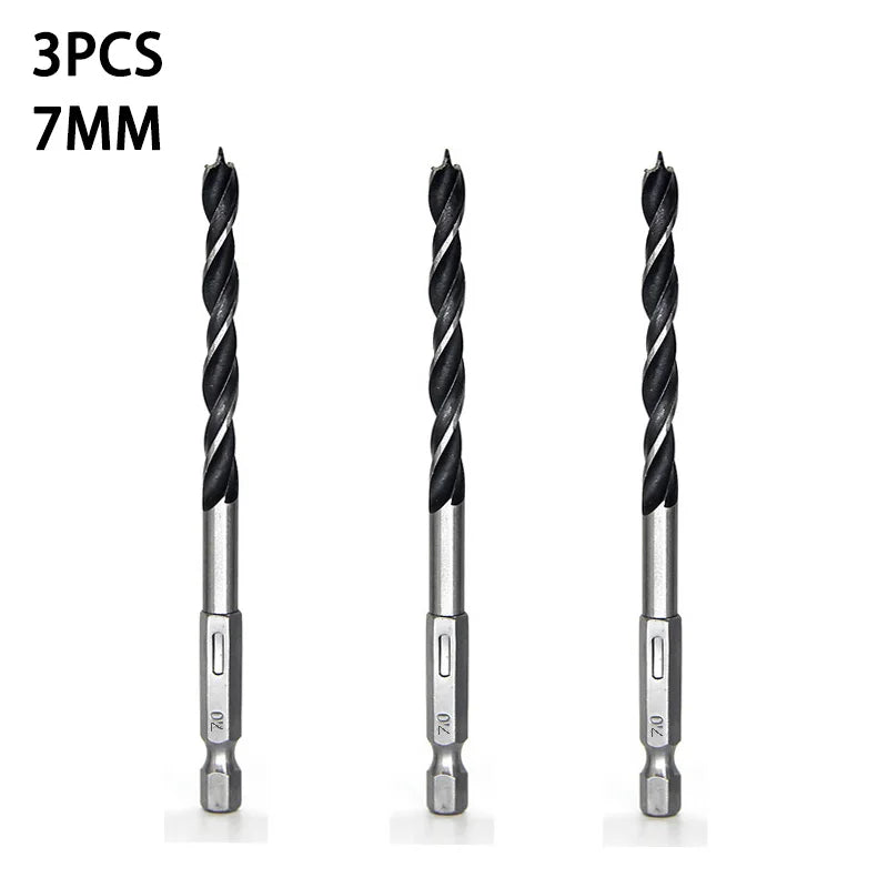 3/5pcs 3 4 5 6 7 8 10mm Quick Change Metal Tools 1/4" Hex Shank Wood HCS Drill Bit Set Round handle