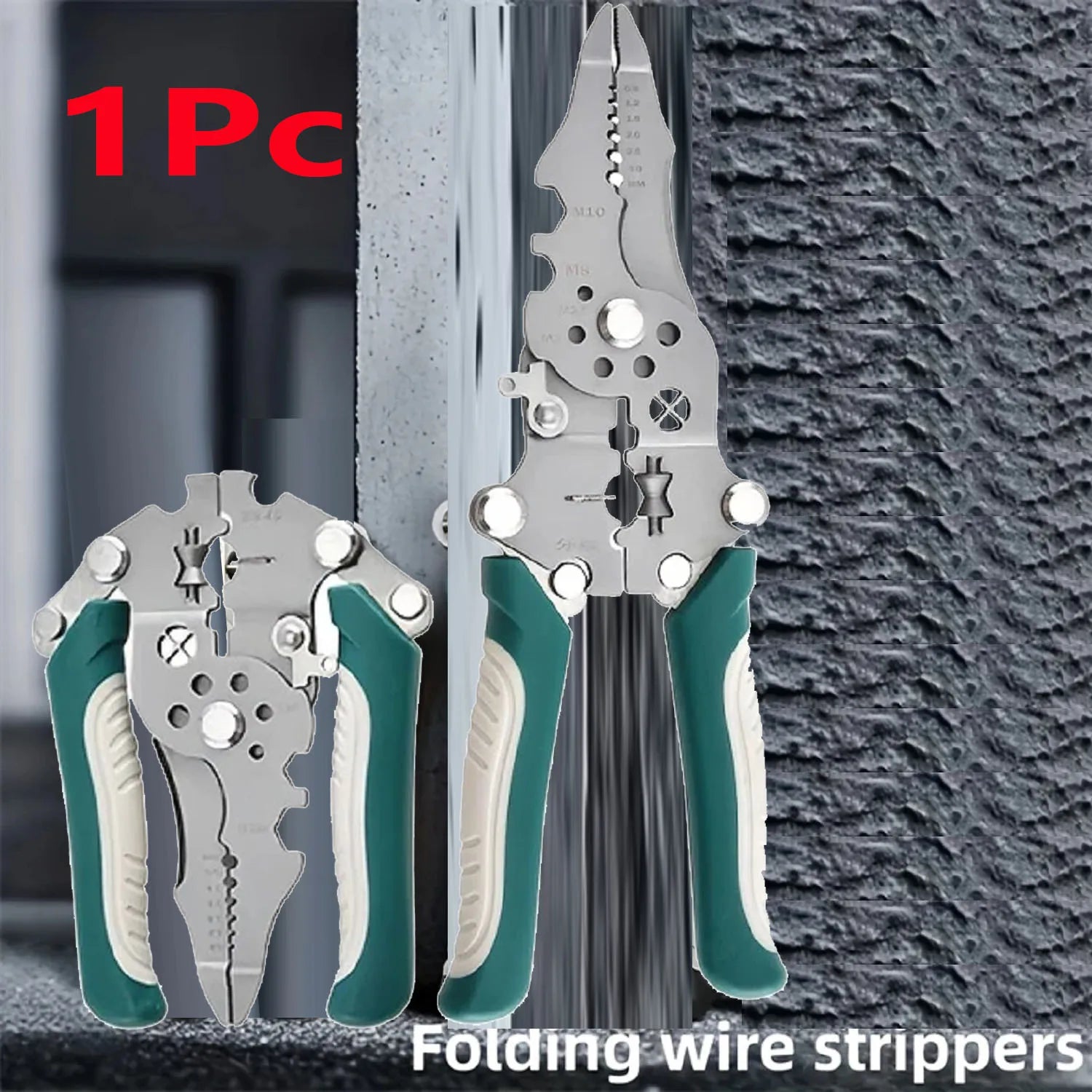 1/2Foldable 18-in-1 Wire Stripping Pliers Crimping Tool Multifunctional Electrician Pliers, Professional-Grade Electrician Tools