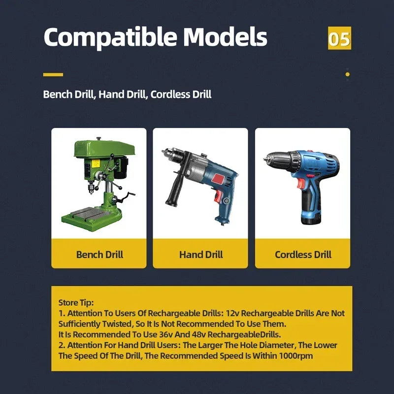 multi size drill bit for plastic wood and metal
