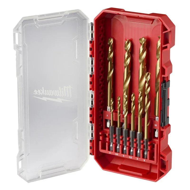 Milwaukee 48-89-4859 10PC SHOCKWAVE RED HELIX Titanium Metric Drill Bit Set – Impact Duty