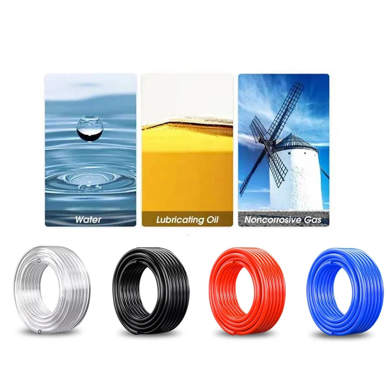 10M/20M/50M/100M Pneumatic Air Hose Plastic Tube 4mm 6mm 8mm 10mm 12mm Pipe Line Air Hose Polyurethane Tubing for Compressor