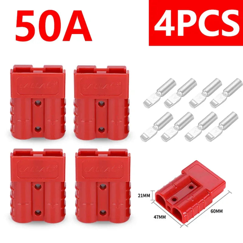4Pcs/2Pairs Anderson Plug Connector 50A/120A Battery Charging Plug Anderson Connectors Plug High Current