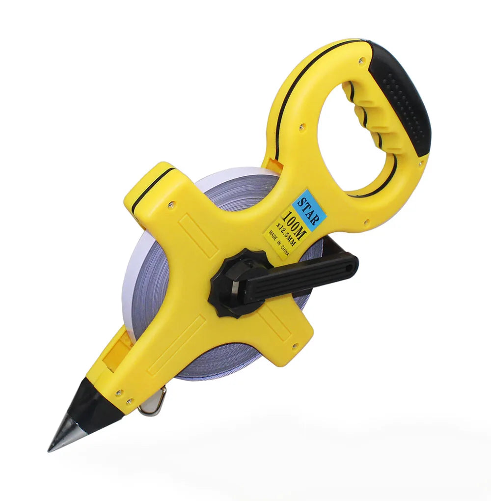 30M 50M 100M Retractable Metric Tape Open Reel Long Steel Tape Measure Measuring Ruler Woodworking Tools