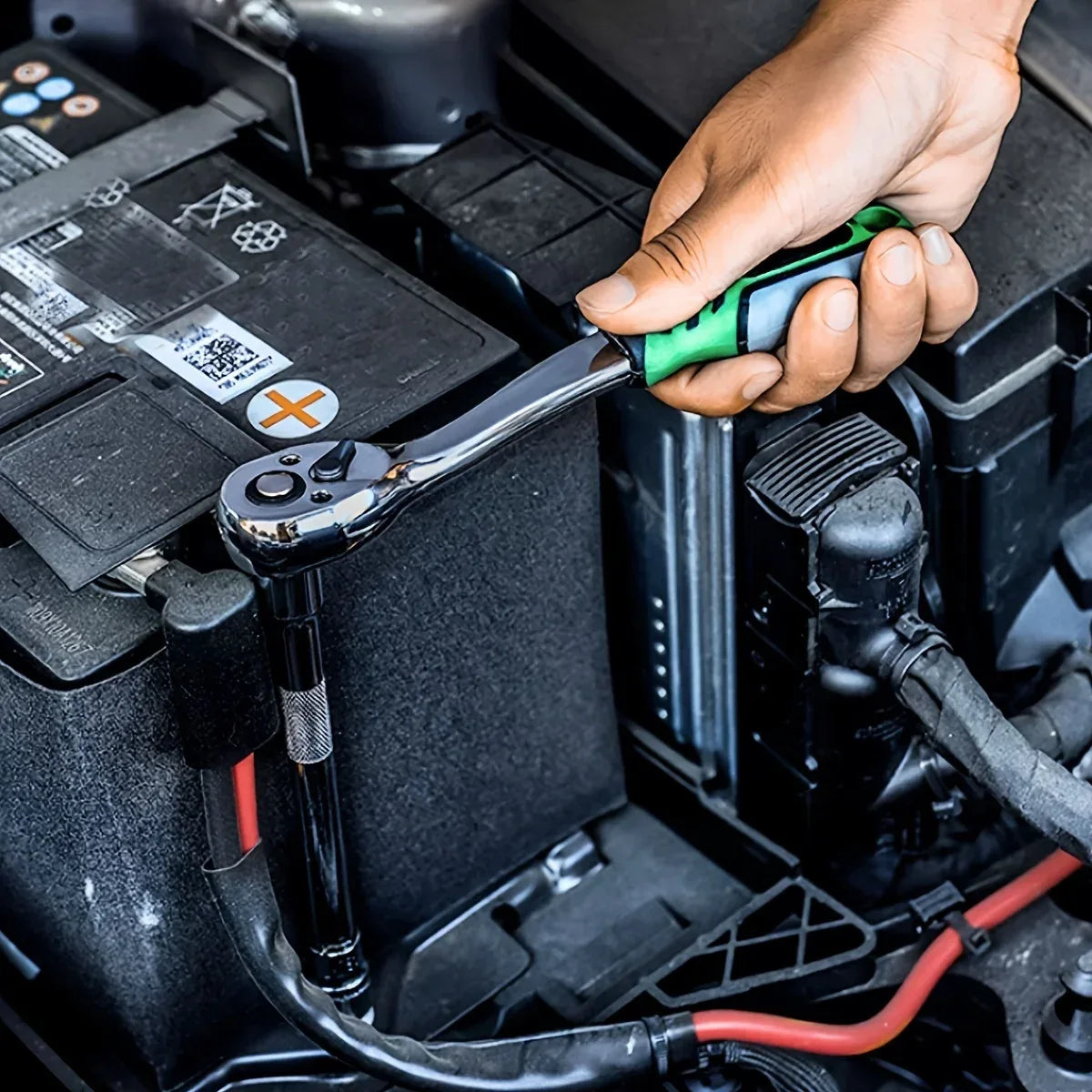 72 Tooth 12 Piece Ratchet Wrench Socket Set 1/4 "-3/8" -1/2 "Metric Set Automotive Maintenance and Household Tools Set