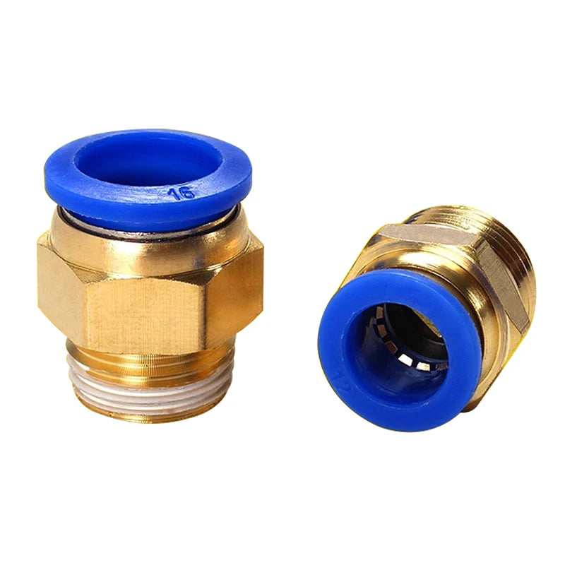20PCS Pneumatic Air Connector Fitting PC 4mm 6mm 8mm 10mm 12mm Thread 1/8" 1/4" 3/8" 1/2" Hose Fittings Pipe Quick Connectors