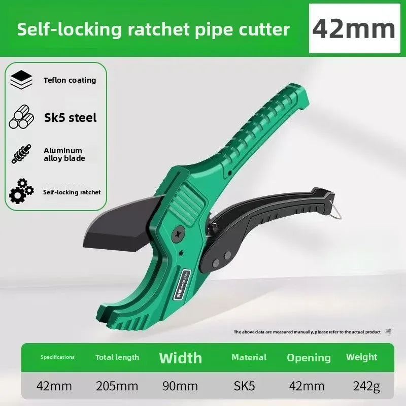 Heavy-Duty Pipe Cutter 32-42MM – SK5 Ratchet Scissors for PVC, PU, PP & PE Hoses